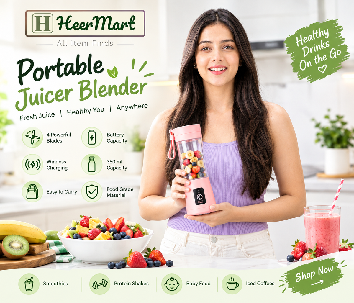 Travel Portable Mini Juice Blender